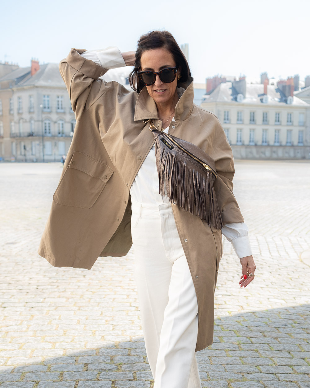 BANANE CUIR - BRONZO GRAINÉ FRANGES