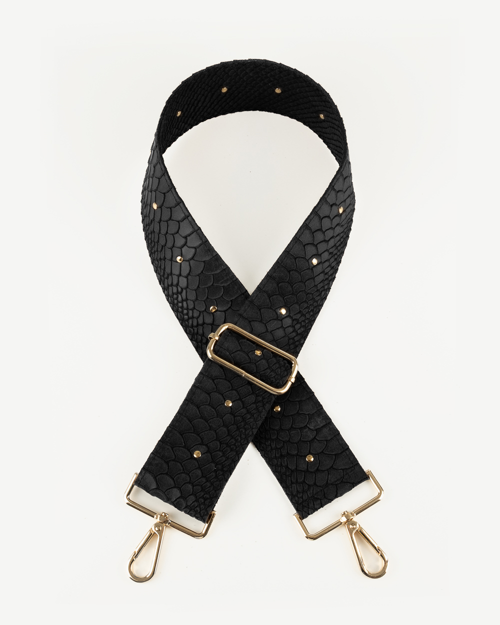 Sangle Cuir Croco Black