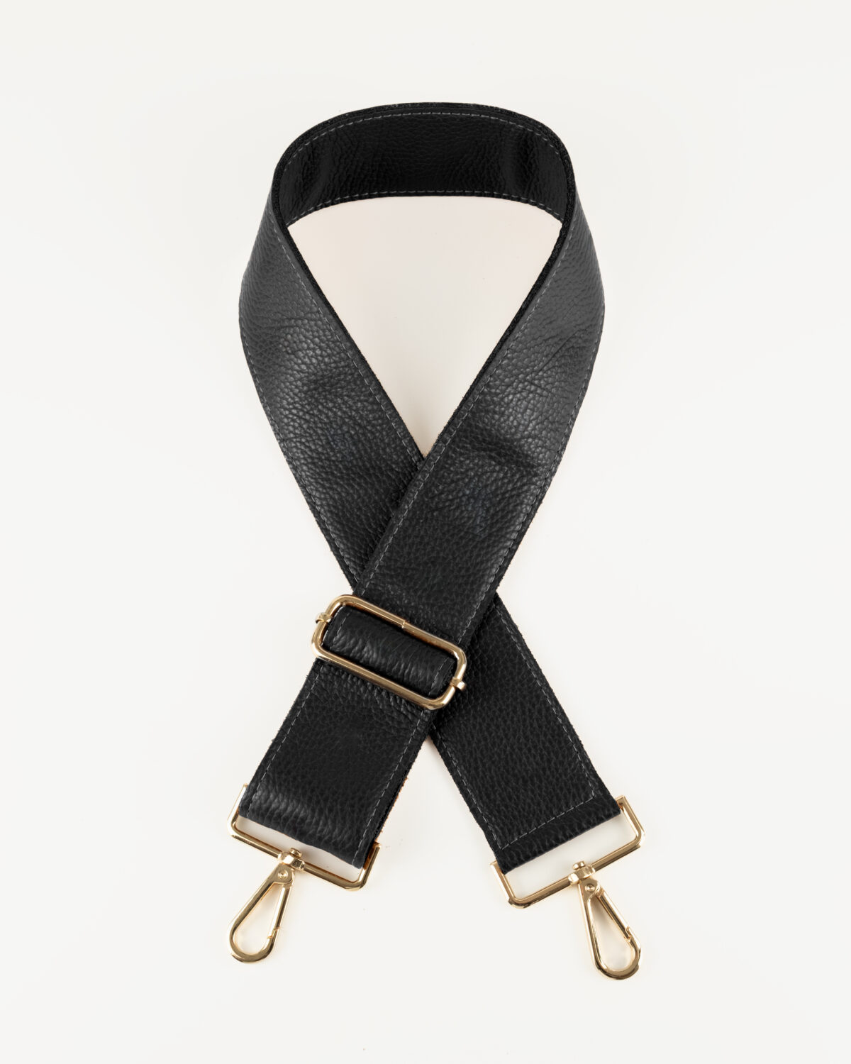 Sangle Cuir Noir Grainé
